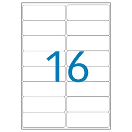 100  Laserlabels van 100% gerecycled papier 99,1X33,9 mm oftewel 1600 labels 