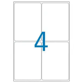100  Laseretikettenbladen 100% gerecycled 99,1x139 mm oftewel 400 st./doos 