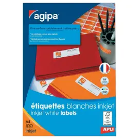 100  Inktjet etiketten vellen 63,5x33,9 mm 2400 etiketten/doos 