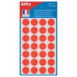 Ronde etiketten - &Oslash;15 mm - Rood - APLI 