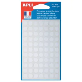 539 ronde signaalstickers, &Oslash; 8mm, wit 