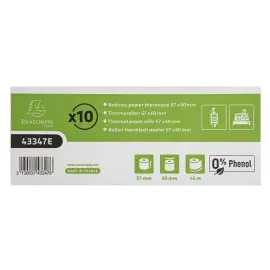 10  Papierrollen voor betaalkaarten 57X60X12 mm zonder fenol 