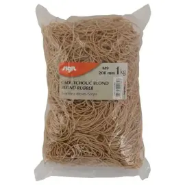 Zak van 1 kg smalle rubberen elastieken - Blond - 200 mm - SIGN 