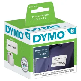 6  Rol van 220 witte etiketten 101x54 mm voor DYMO Label Writer 
