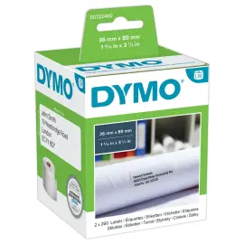 24  Rol van 260 witte etiketten 36x89 mm voor DYMO Label Writer 