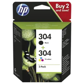 2  Inkjetcartridges  HP304 zwart en kleuren 3JB05AE 