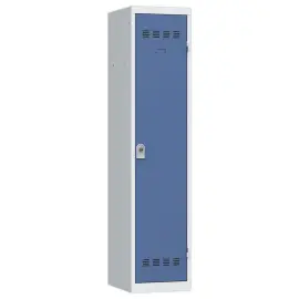 Werkplaatsvestiaire ind. vervuilend, 1 kolom, H180 x B40 x D50 cm gr/blauw 