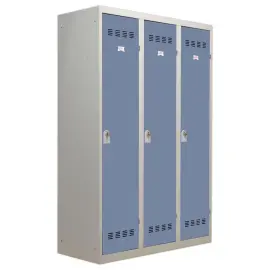 Werkplaatskleedkast 3 vuilafwerende deuren, H 180 x B 120 x D 50 cm gr/bl 