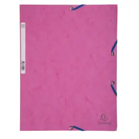 Map 3 kleppen met elastieken van glanskarton - Roze - EXACOMPTA 