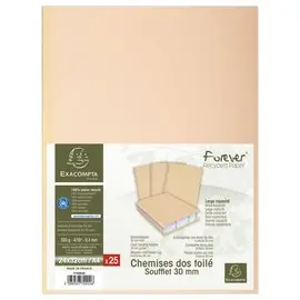 25  Mappen met stoffen rug Forever 320g - 24 x 32 cm - Neutraal - EXACOMPTA 