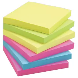 006 Blokken herpositioneerbare memoblaadjes zigzag, Z-gevouwen - Diverse kleuren - FIDUCIAL OFFICE SOLUTIONS 