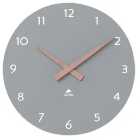 Muurhorloge Milena grijs 30 cm houten wijzerplaat 