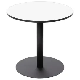 Gelaagd ronde eettafel &Oslash; 80 cm - wit met zwarte poten 