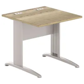 Tafel 80 x 80 eiken met nerf - aluminium poten Fiducial 