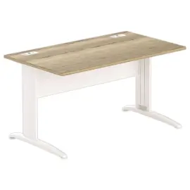 Bureau Buenos Aires - Blad generfd eik en witte poten - 140x80 cm 