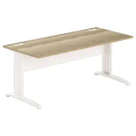 Bureau Buenos Aires - 180 x 80 cm - Bovenblad in generfd eik en wit onderstel - FIDUCIAL OFFICE SOLUTIONS 