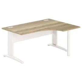 Bureau BUENOS AIRES compact retour naar rechts 160 x 80 Eiken geaderd/wit 