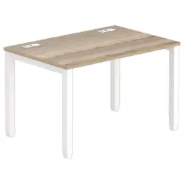 Bureau 120 x 80 eiken met nerf - witte poten 