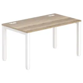 Bureau 140 x 80 eiken met nerf - witte poten 