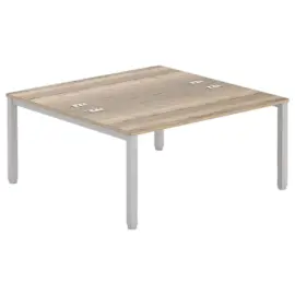 Bureau tegenover 4 poten 160 X 160 X 74 eiken geaderd/alu 
