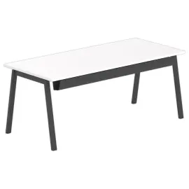 Rechthoekig bureau 180x80 Wit / onderstel antraciet BANGKOK 