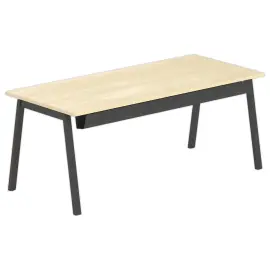Rechthoekig bureau 180x80 Beuken / poot. Antraciet BANGKOK 