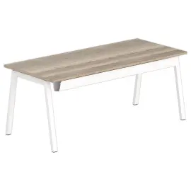 Rechthoekig bureau 180x80 Geaderd eiken / wit onderstel BANGKOK 