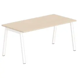 Rechthoekig bureau 160x80 Licht acacia / onderstel. Wit BANGKOK 