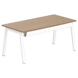 Rechthoekig bureau 160x80 Noten / voet. Wit BANGKOK 
