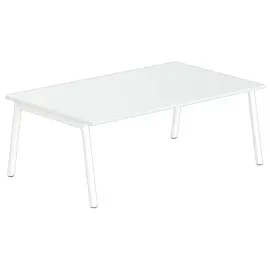 Rechthoekige tafel 200x120 Grijs / Onderstel Wit 