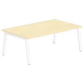 Rechthoekige tafel 200x120 Beuken / Wit onderstel 