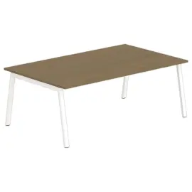 Rechthoekige tafel 200x120 Noten / Wit onderstel 