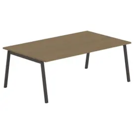 Rechthoekige tafel 200x120 Noten / Poten.Antraciet 
