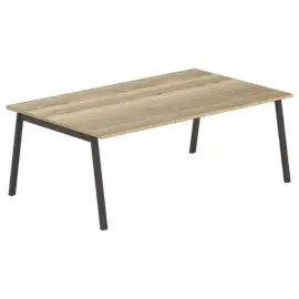 Rechthoekige tafel 200x120 Eiken met nerf / Poten.Antraciet 