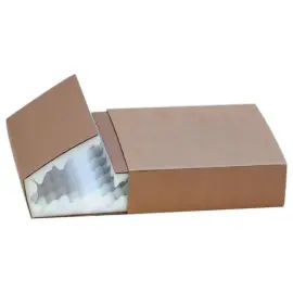 50  Doos met schuimverpakking dikte 25 mm Afm: L12,5 x B10,5 x H5 cm 