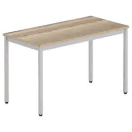 Modulaire rechthoekige tafel 120 x 60 eiken met nerf / alu 