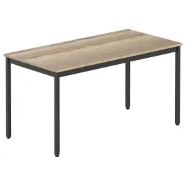 Rechthoekige modulaire tafel 140 x 70 eiken met nerf / zwart 