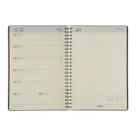 Weekagenda met spiraalbinding - Gelijnd - 14,8 x 21cm - Zwart - September tot december - BREPOLS 