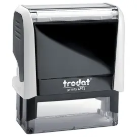 Personaliseerbare Printy 4913 stempel  - Witte behuizing - Zwarte inkt  - 6 regels max - TRODAT 
