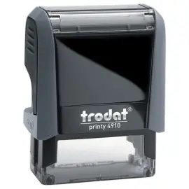 Pastelblauwe stempel PRINTY 4910 zwarte inkt - 2 regels 