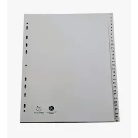 Set tabbladen A4+ gerecycleerd PP - 31 numerieke tabs 
