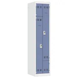 Vestiaire ruimtebesparende L-deur 1 kolom -2 gebruikers- Blauw 
