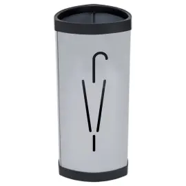 Driehoekige paraplubak in staal - grijs/zwart 