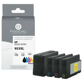 4  Pack cartridges Hp953XL zwart en kleuren compatibel FIDUCIAL 