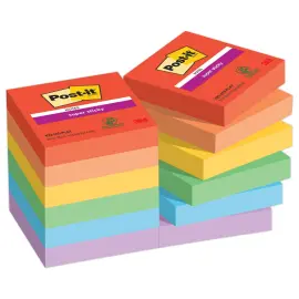 012 Super sticky memoblaadjes Collectie Playful, 47,6 x 47,6 mm, 90 blaadjes - POST-IT 