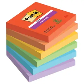 006 Super sticky memoblaadjes Collectie Playful - 76 x 76 mm - 90 blaadjes - POST-IT 