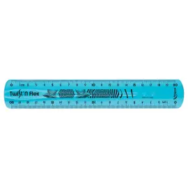 Dubbele bureauregel van flexibel en duurzaam plastic - 20 cm 