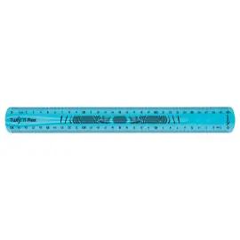 Dubbele vlakke bureauregel van flexibel en duurzaam plastic - 30 cm 
