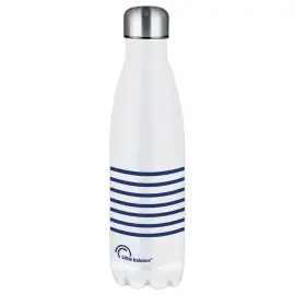 Isolerende inoxfles 50 cl, gestreepte blauwe kleur 