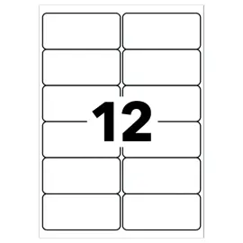 100  planken van 12 laserlabels AVERY 99,1x42,3mm, oftewel 1200 labels/doos 